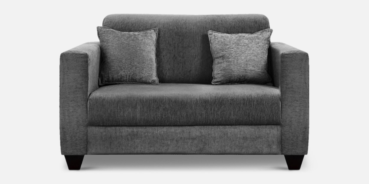 Buy Nebula Fabric 2 Seater Sofa in Charcoal Grey Colour Online Modern