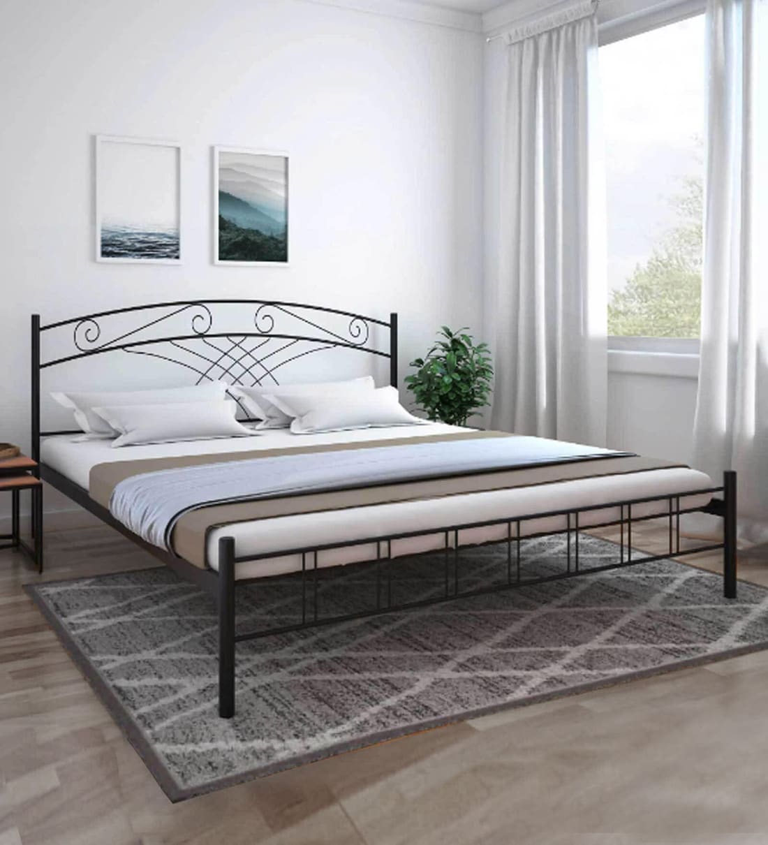 Buy Nimbo Metal King Size Bed in Black Finish at 49% OFF by @home ...