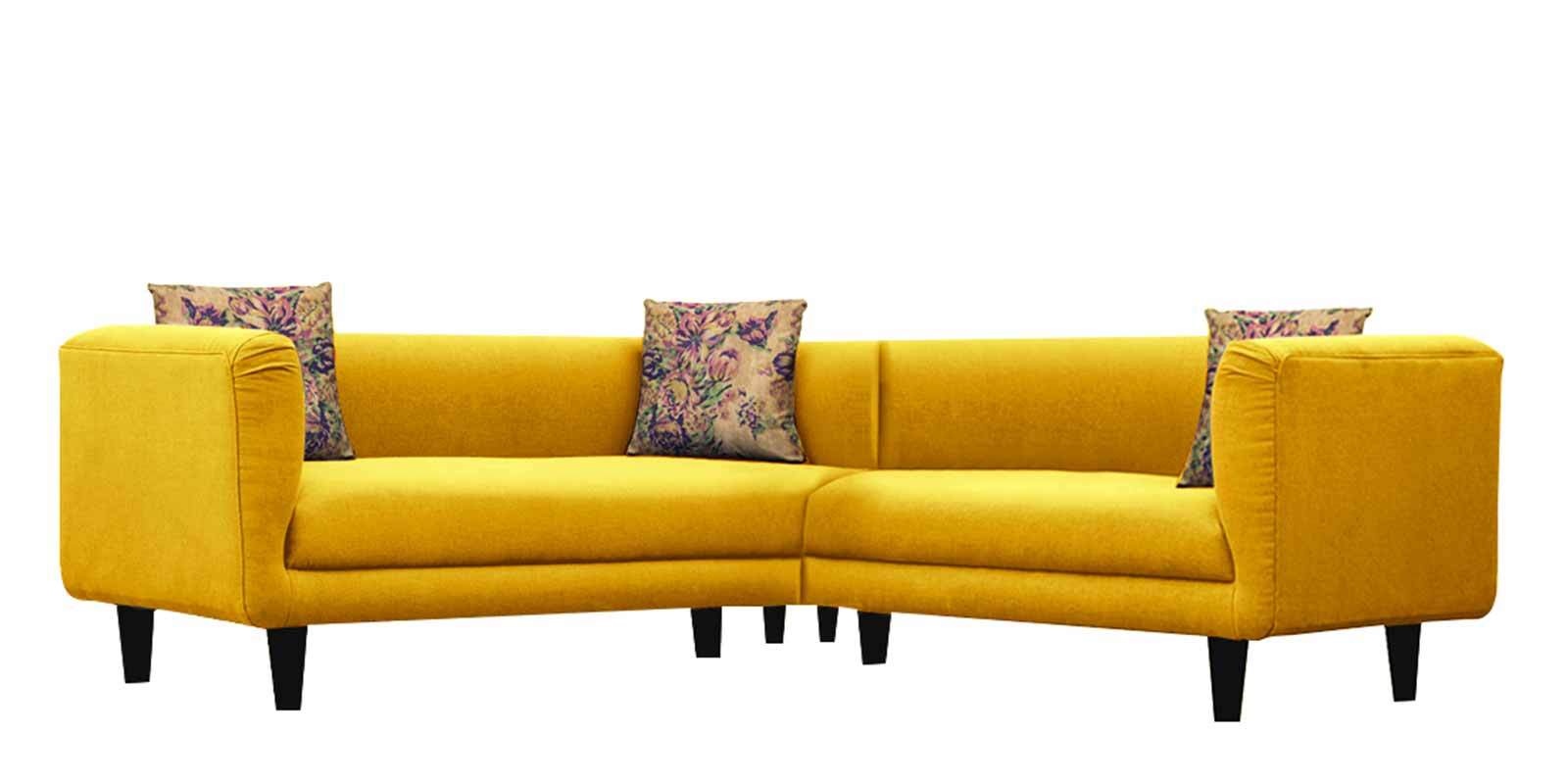 Buy Niki Fabric Corner Sofa in Bold Yellow Colour Online Corner Sofas
