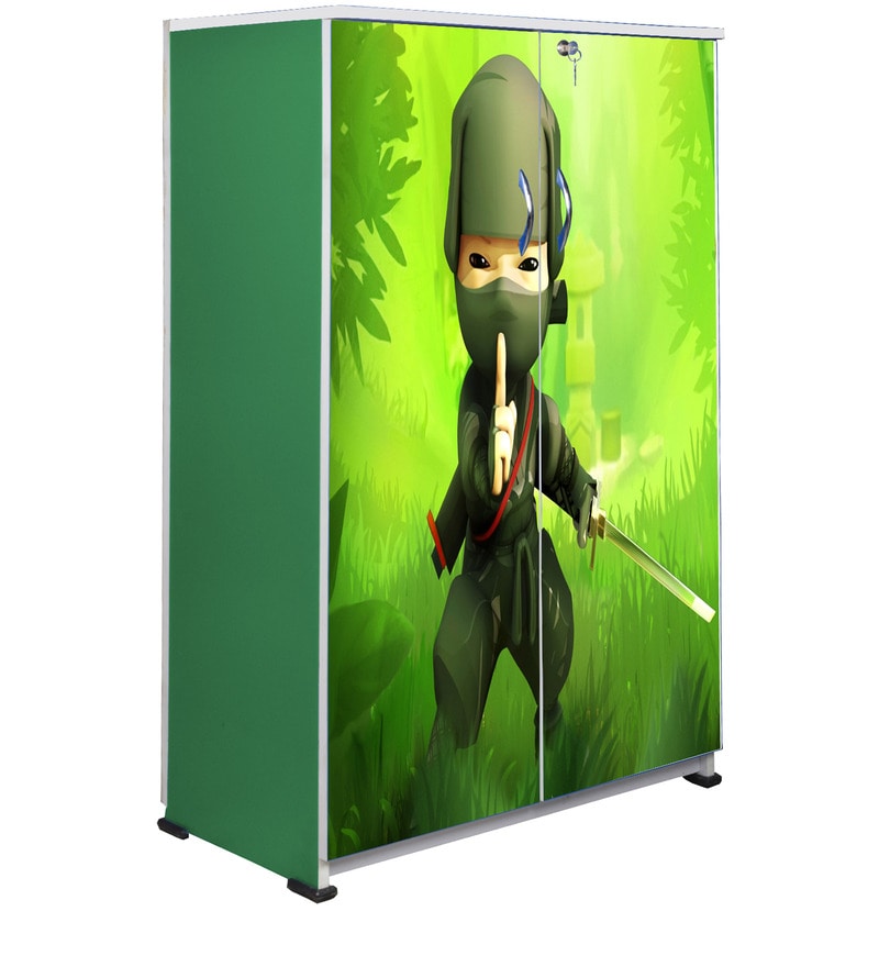 Buy Ninja Kids Wardrobe In Green Colour By Bigsmile Furniture