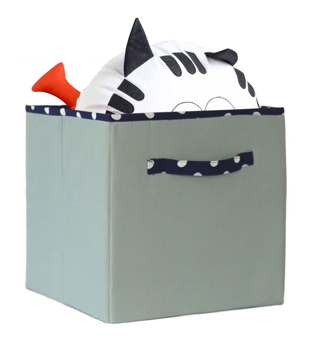 Buy Birdy Fabric Kids Storage Basket in Grey Colour Online Kids