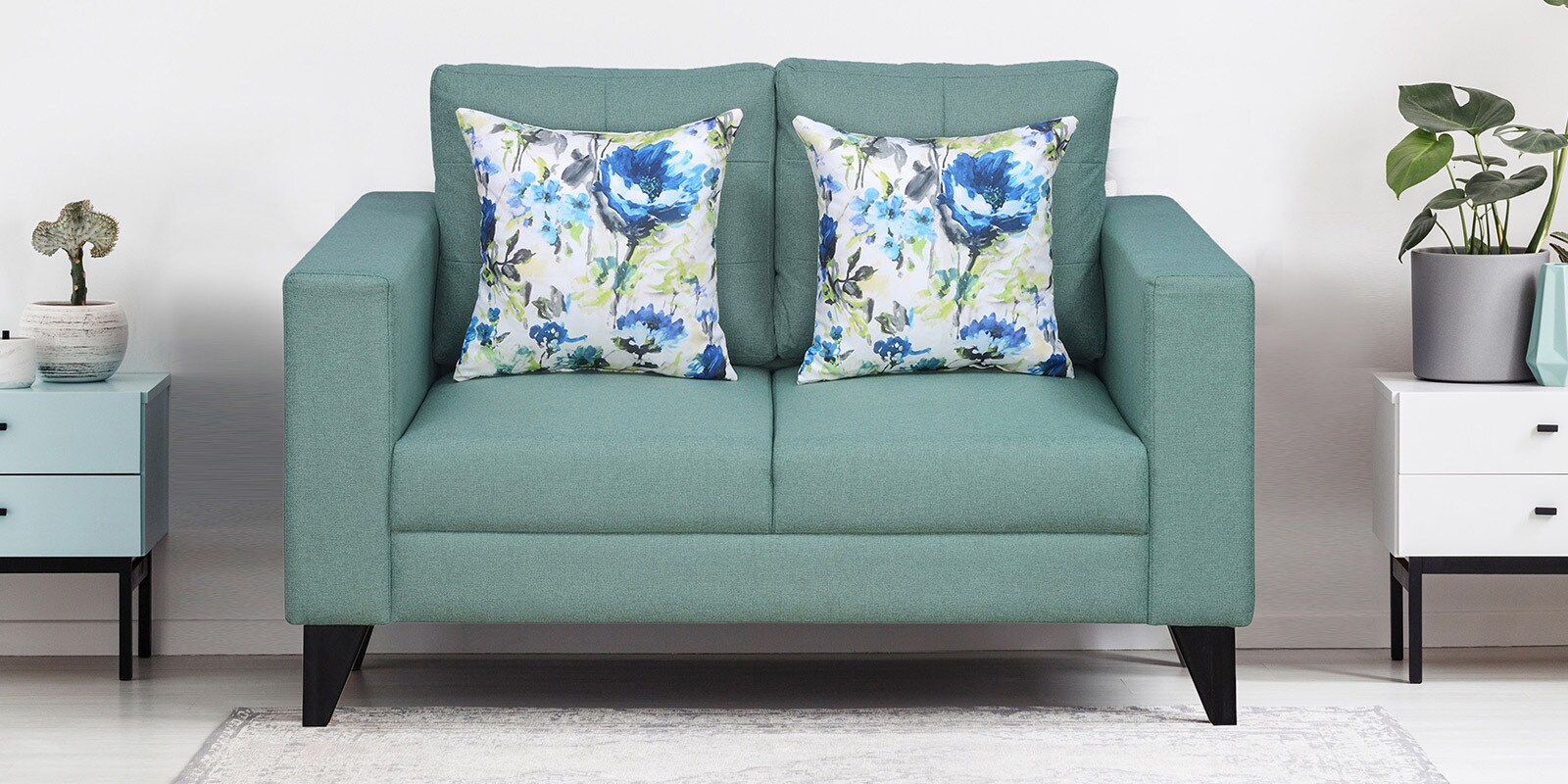 Buy Norwich Two Seater Sofa in Green Colour By Nilkamal Online 2