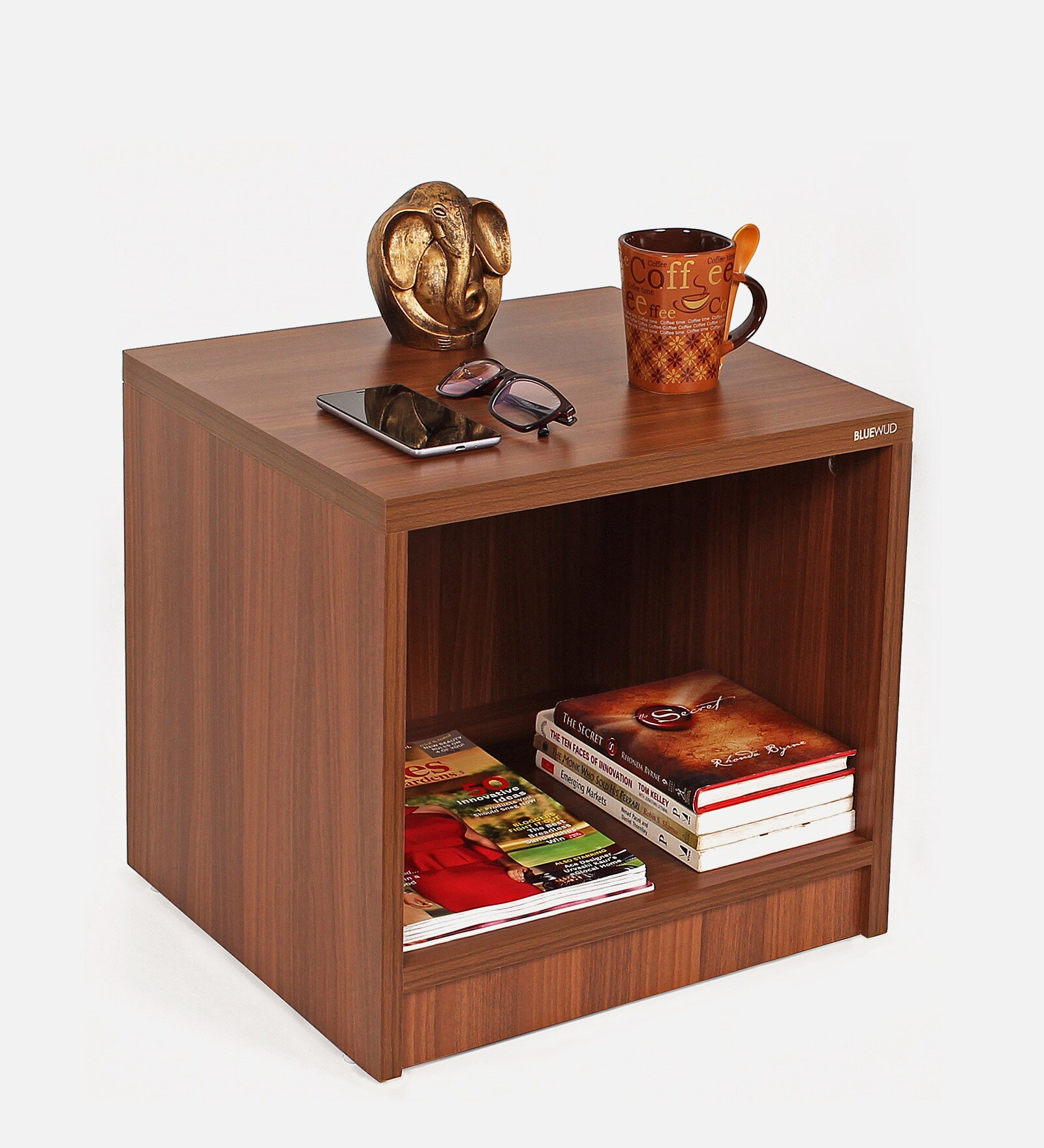Buy Oliver Bedside Table in Walnut Finish Online Modern Bed Side