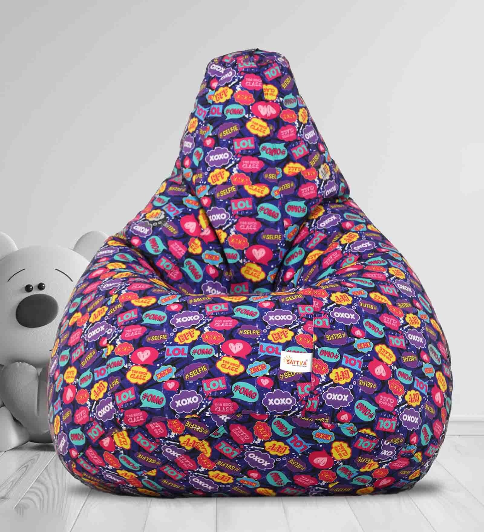 Buy Omg Classic Xxl Bean Bag With Beans In Multi Colour at 42 OFF by Sattva Pepperfry