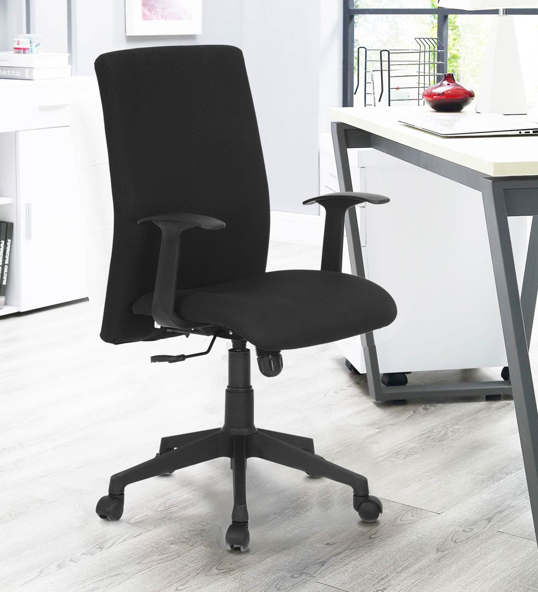 Buy Optima Fabric High Back Ergonomic Chair In Black Colour Online 