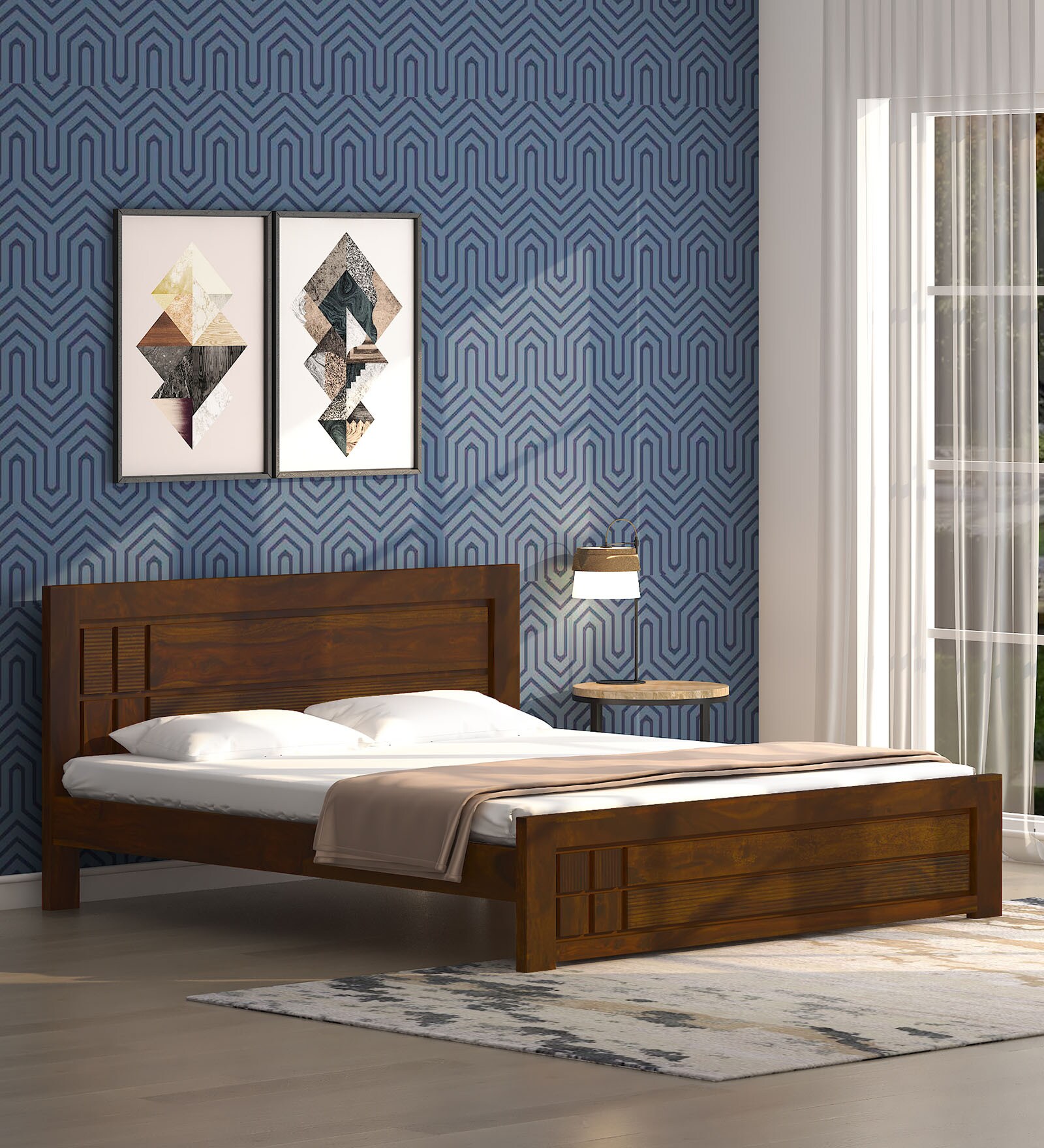 Buy Oprah Solid Wood King Size Bed In Provincial Teak Finish at 5 OFF