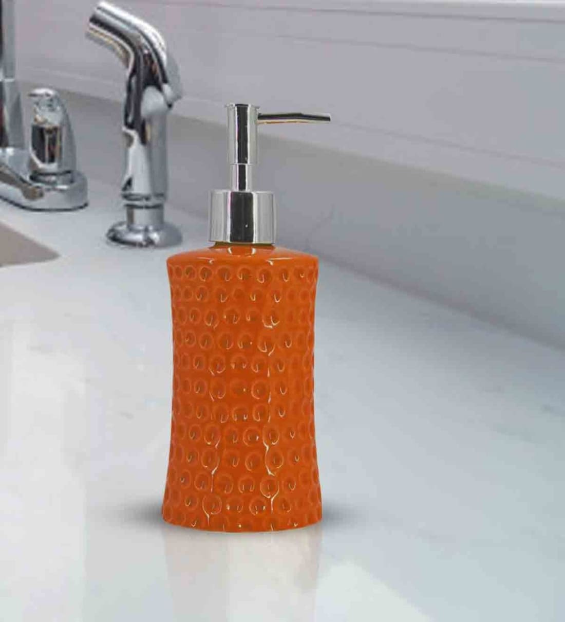 Buy Orange 300 ml Ceramic Liquid Soap Dispenser by Kookee at 20 OFF by Kookee Pepperfry