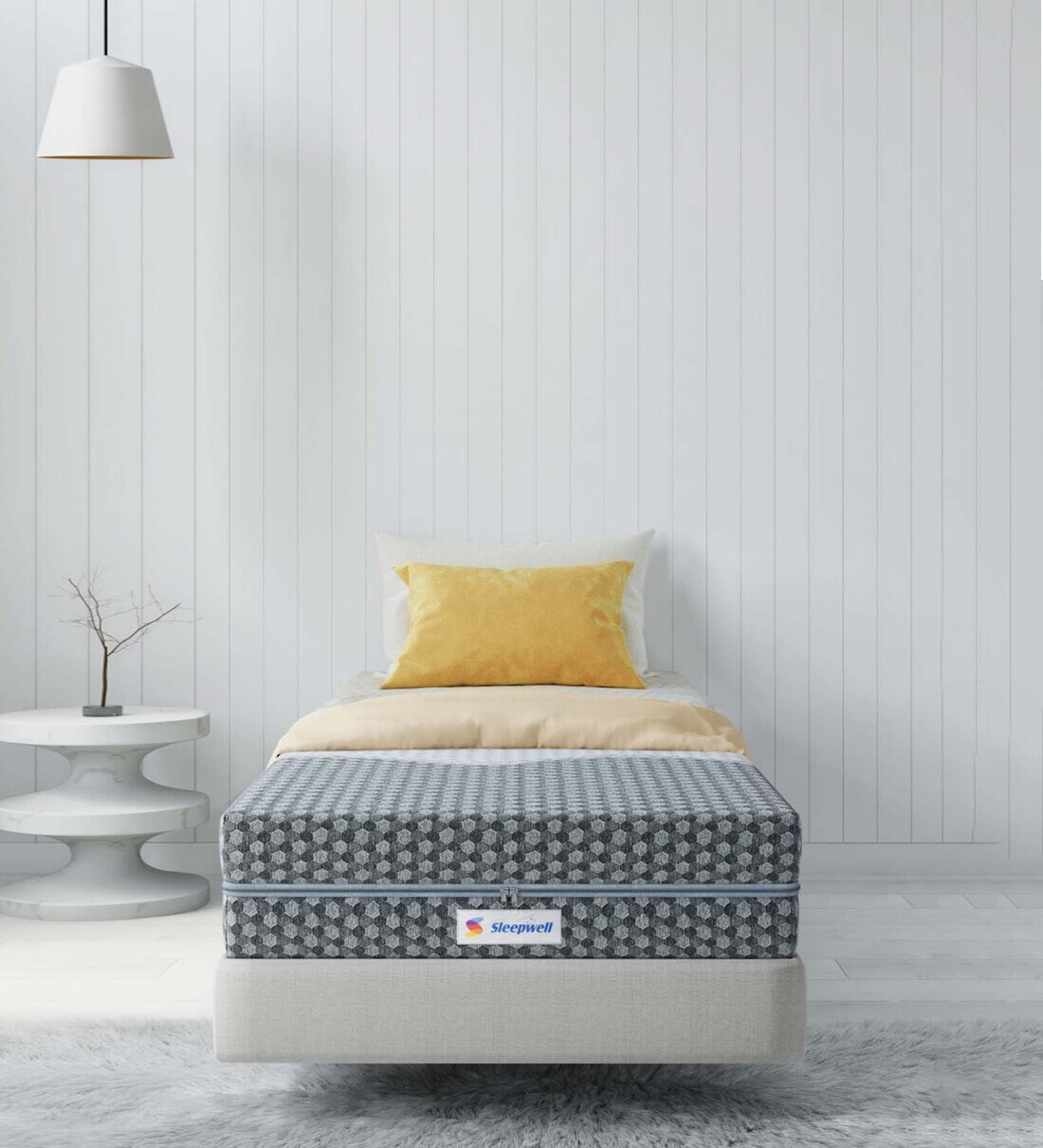Buy OrthoPro 10 inch Pocketed Spring Single Mattress in Grey Colour at