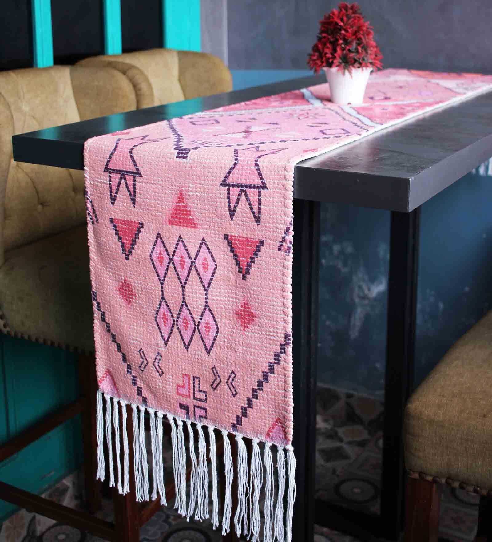 Buy Andrew (72x13) Pink Cotton Table Runner at 77 OFF by The little