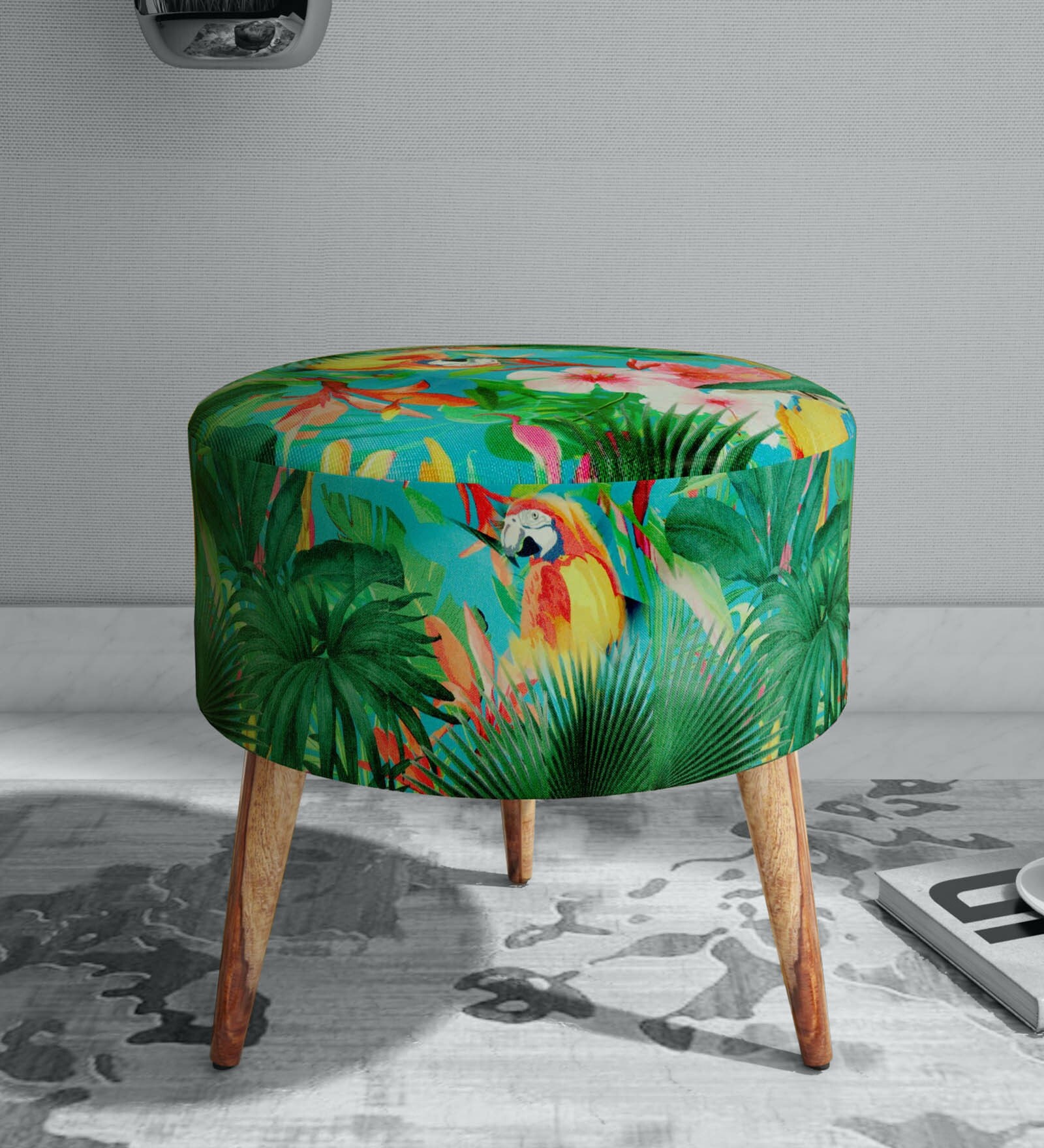 Buy Tickell Fabric Seating Stool In Black Colour Online Contemporary Seating Stools Seating