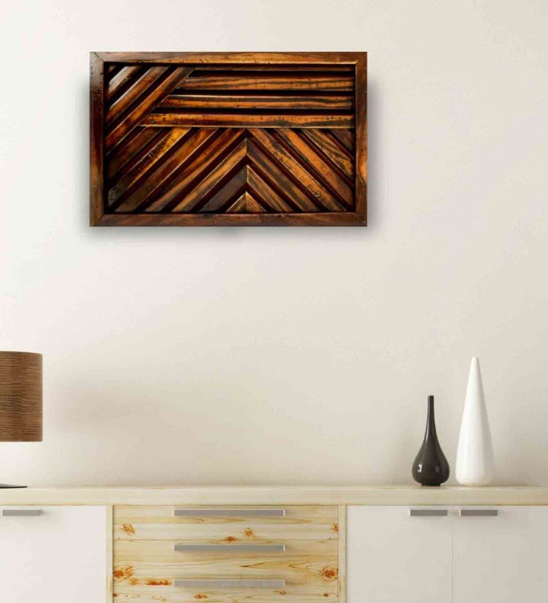 Buy Pattern Wooden Wall Art Wooden Wall Art In Walnut Brown Online