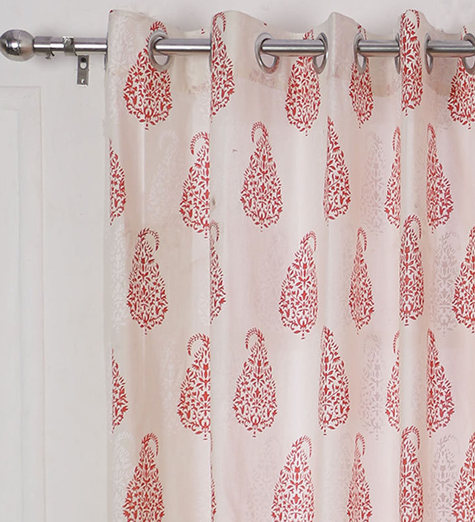 Buy Brown Traditional Cotton 5 Ft Semisheer Eyelet Window Curtain by Soumya Online Traditional