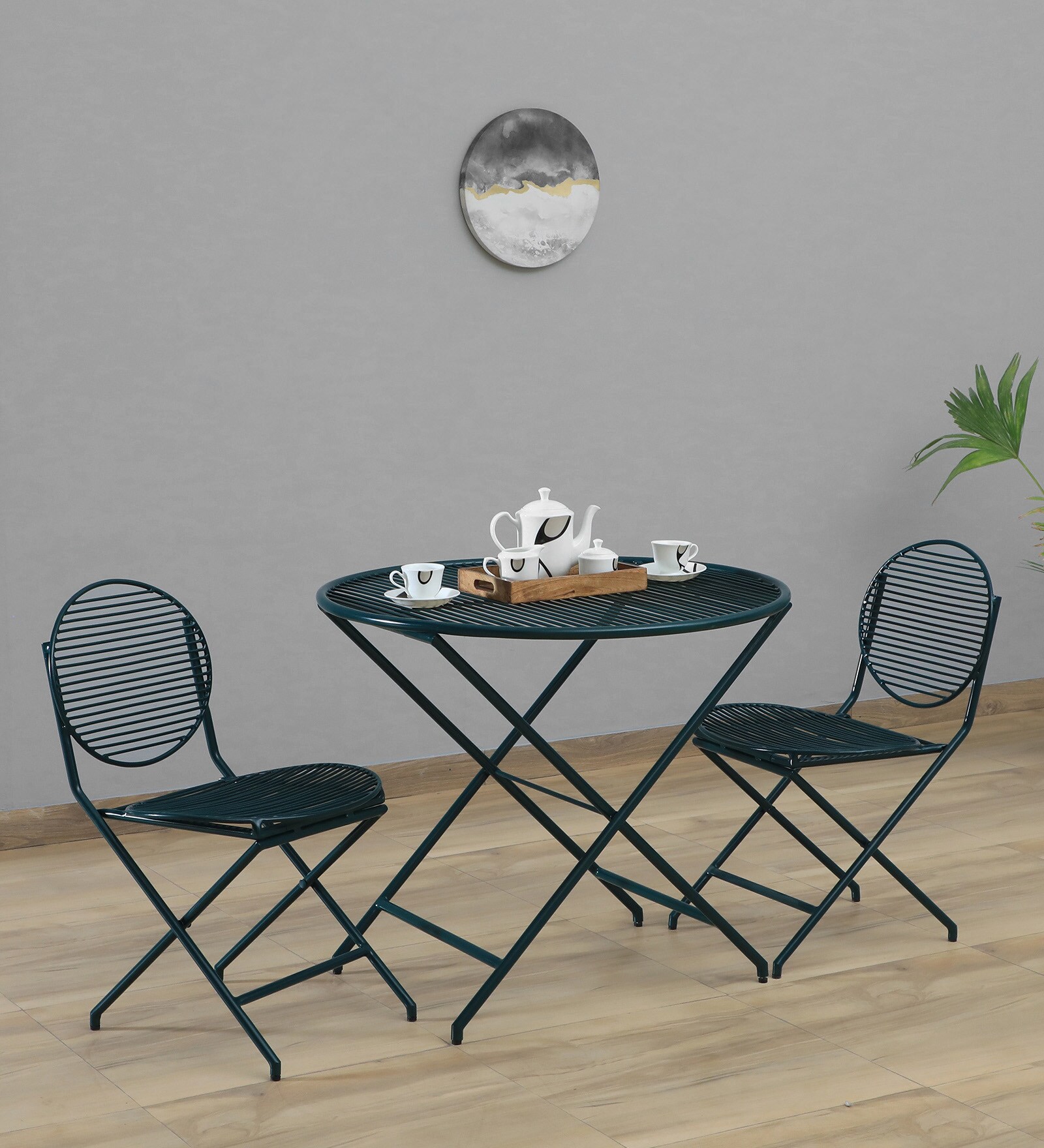 Buy Patio Metal Table and Chair Set in Green Colour Online Table and Chair Sets Table and
