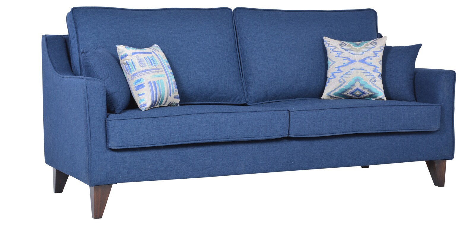 Buy Ithaca Impulse Three Seater Sofa with Throw Cushions in Teal Blue