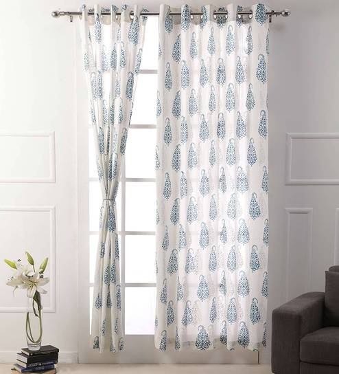 Buy Paisley Design Premium Lightweight Voile Cotton Fabric Eyelet