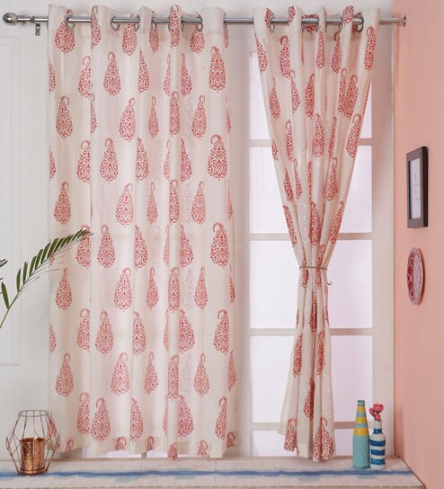 Buy Paisley Design Premium Lightweight Voile Cotton Fabric Eyelet