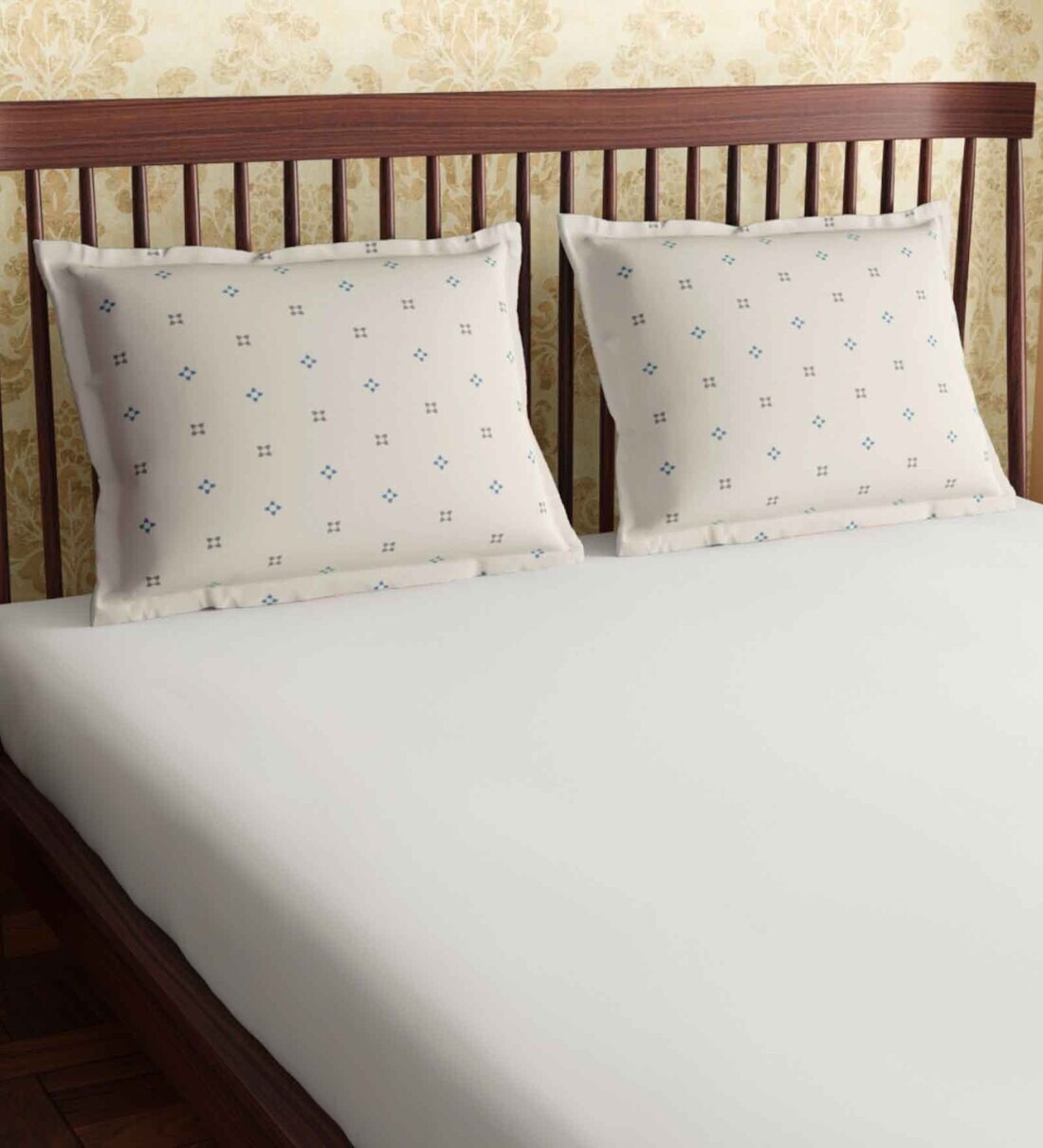 Buy Grey Geometric Cotton 18 x 27 Inches Pillow Covers (Set of 2) by