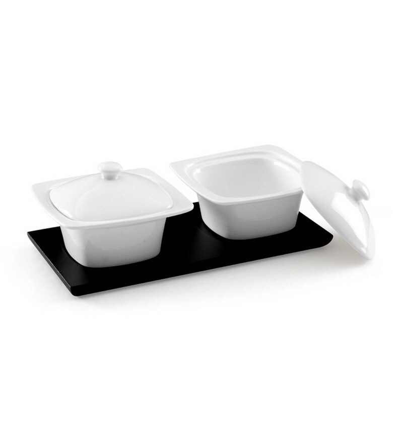 Symphony White PorcelainTwo Serving Bowls With Lid by Symphony Online