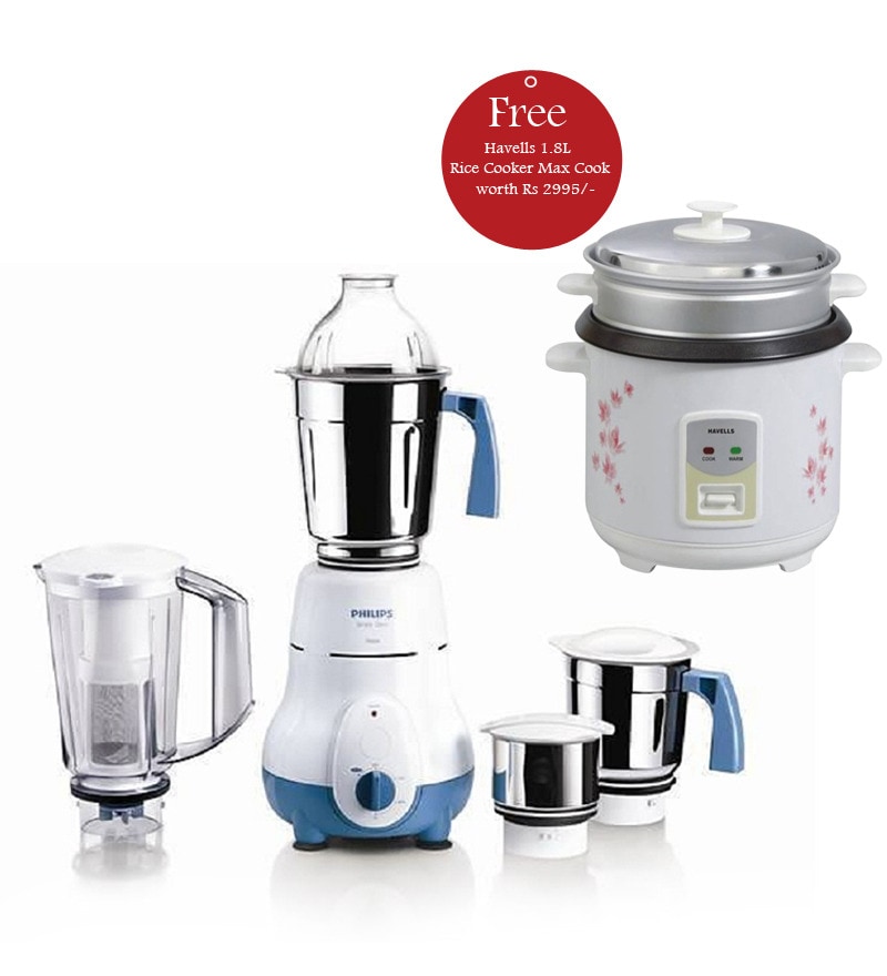 Philips HL1645/00 4 Jars Mixer Grinder with Havells 1.8L Rice Cooker