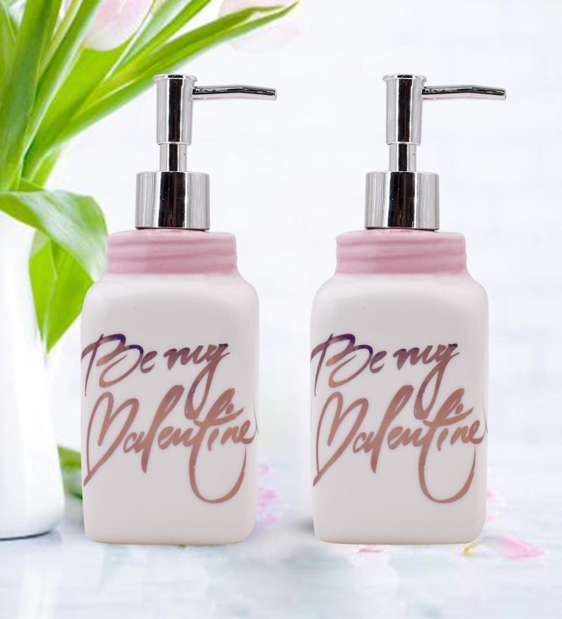 Buy Pink 300 ml Ceramic Liquid Soap Dispenser (Set of 2) by Kookee at 20 OFF by Kookee Pepperfry