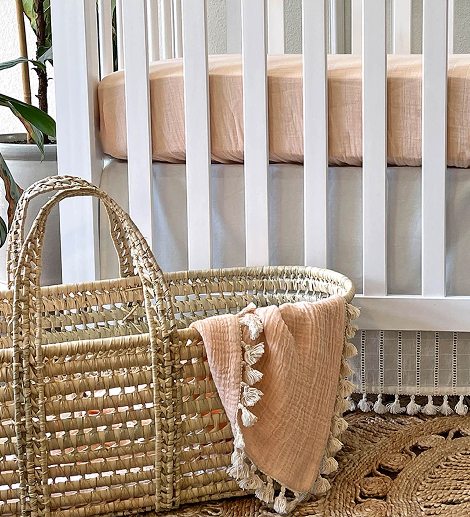 Buy Pink Kids Solid Muslin Crib Bedsheet by Crane Baby at 100 OFF by