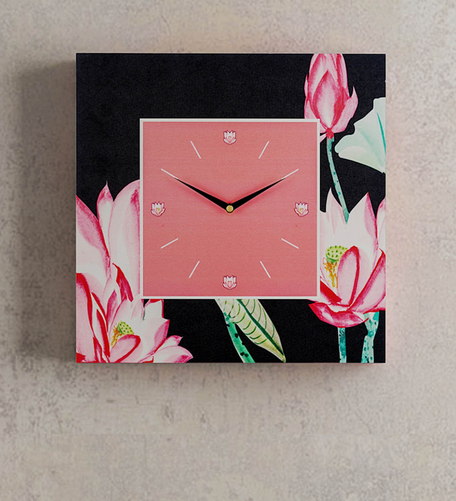 Buy Pink Engineered Wood Traditional Wall Clock Online Traditional
