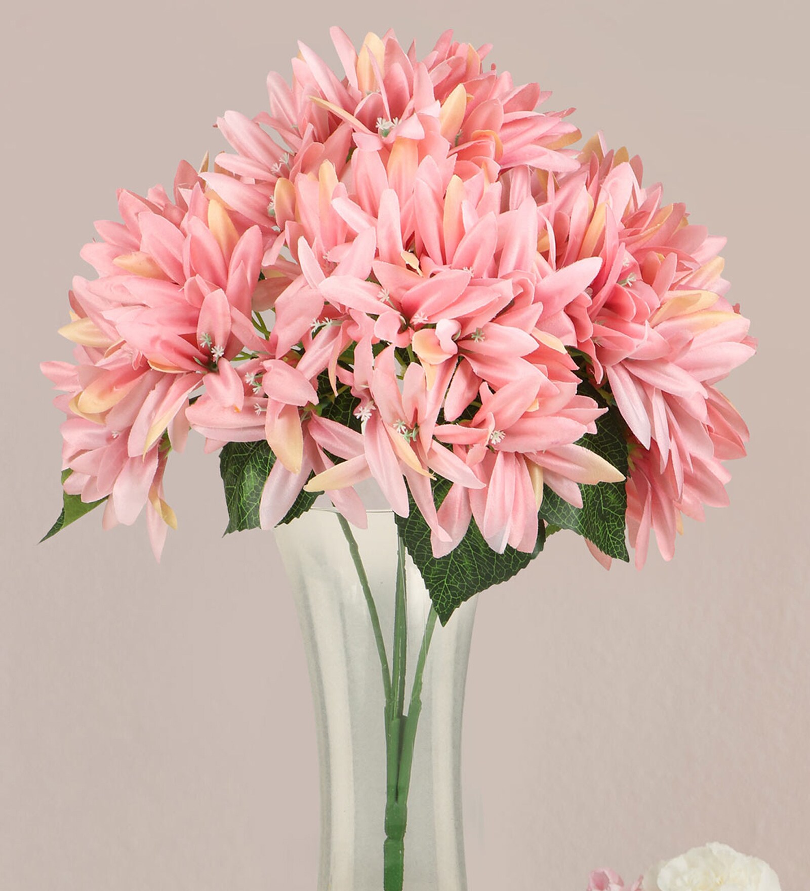 Buy Pink Polyester Artificial Iris Flower Without Pot by Tied Ribbons