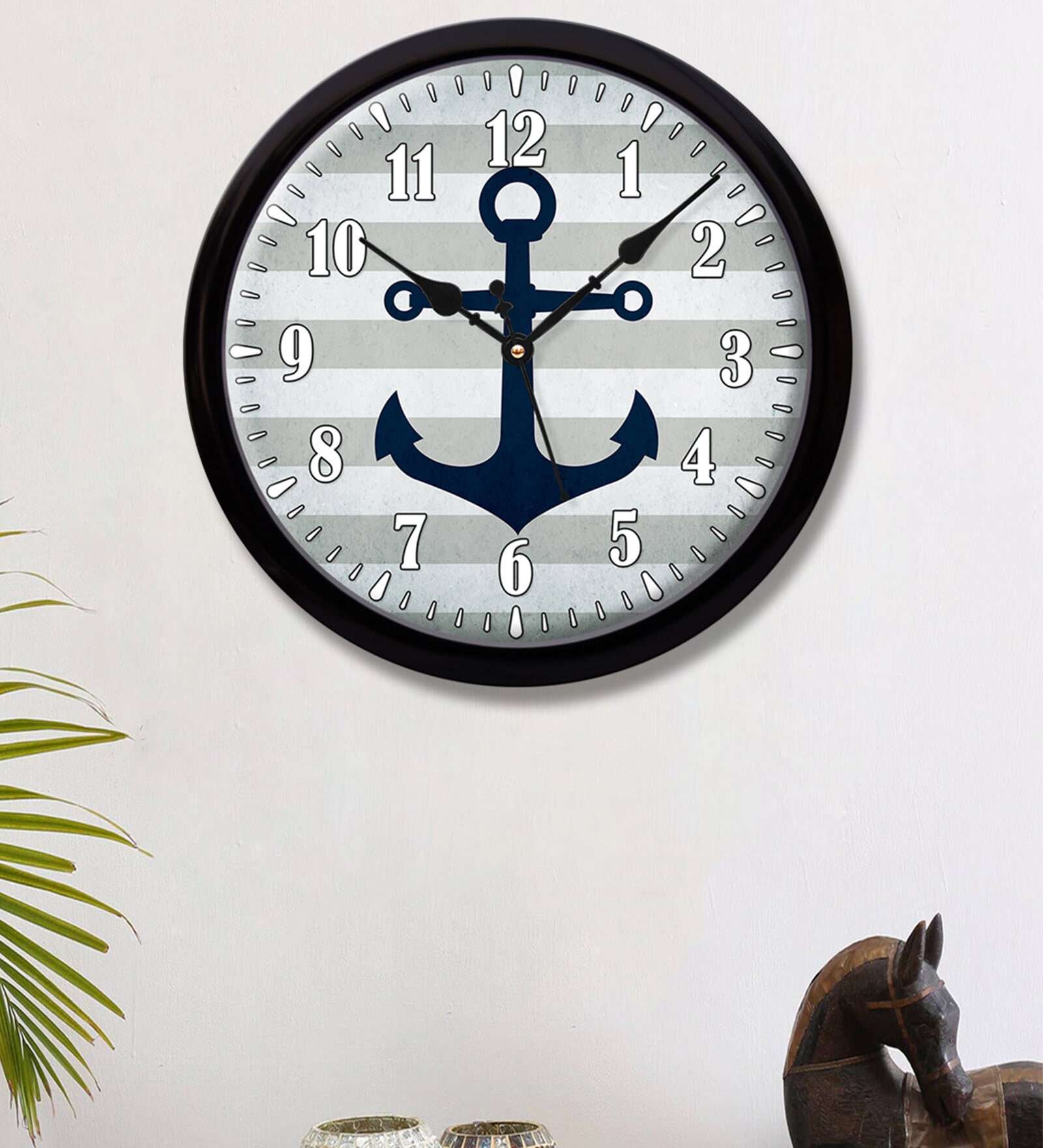 Buy Plastic Round Wall Clock In Grey By 999Store Online Modern Wall