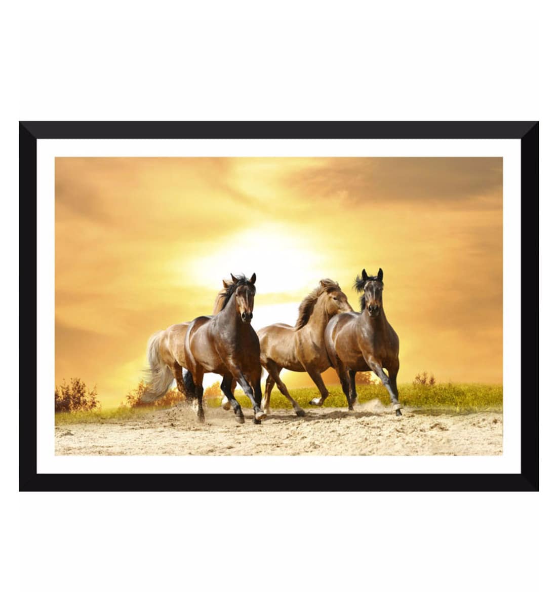 Buy Poster Paper 17 X 11 Inch Running Horses Framed Poster By Tallenge 