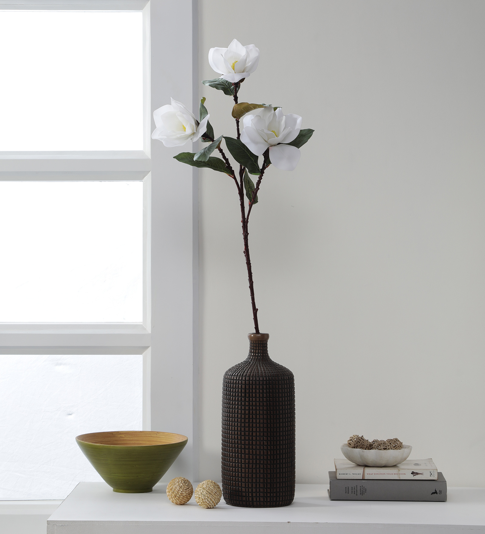 Buy White Fabric Glorious Magnolia Artificial Flowers at 55 OFF by