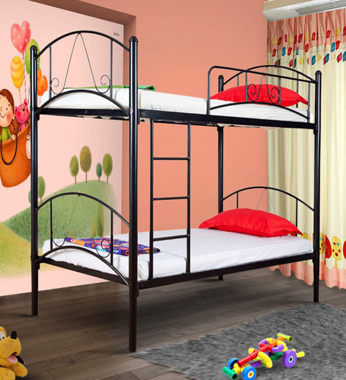 Buy Metallika Metal Bunk Bed in Black Colour Online Bunk Beds Bunk