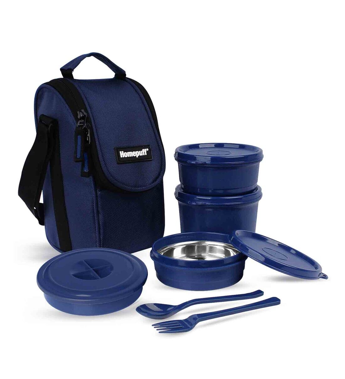 Buy Premium Blue Stainless Steel Lunch Box (Set of 4) by Homepuff