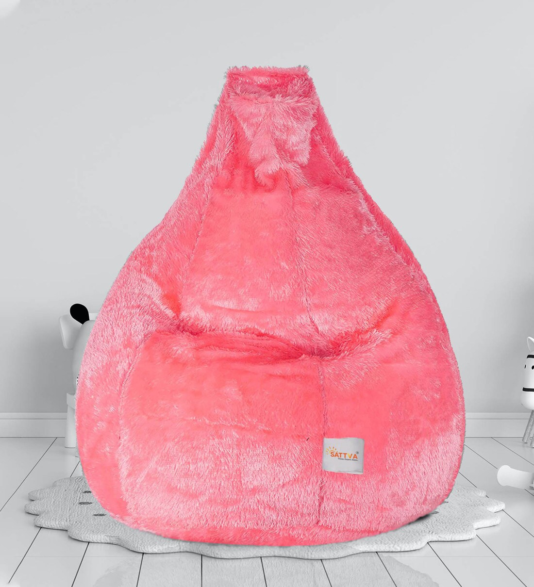 Buy Premium Fur XXL Bean Bag with Beans in Pink Colour Online Bean Bags with Beans Bean Bags