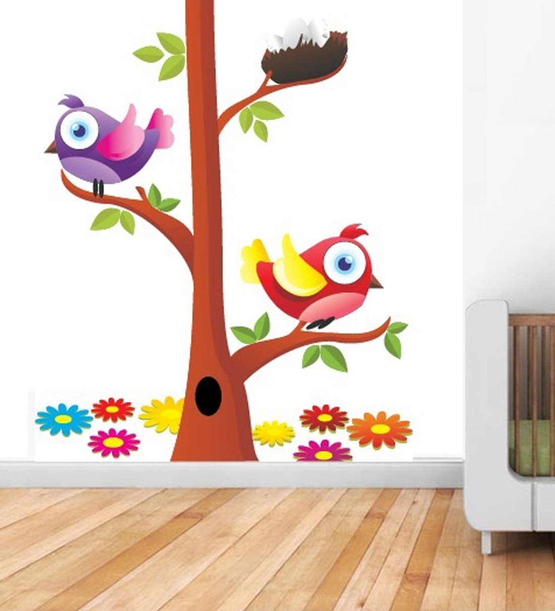 Buy Wall Stickers Beautiful Birds And Nest On A Tree at 28 OFF by Print Mantras Pepperfry