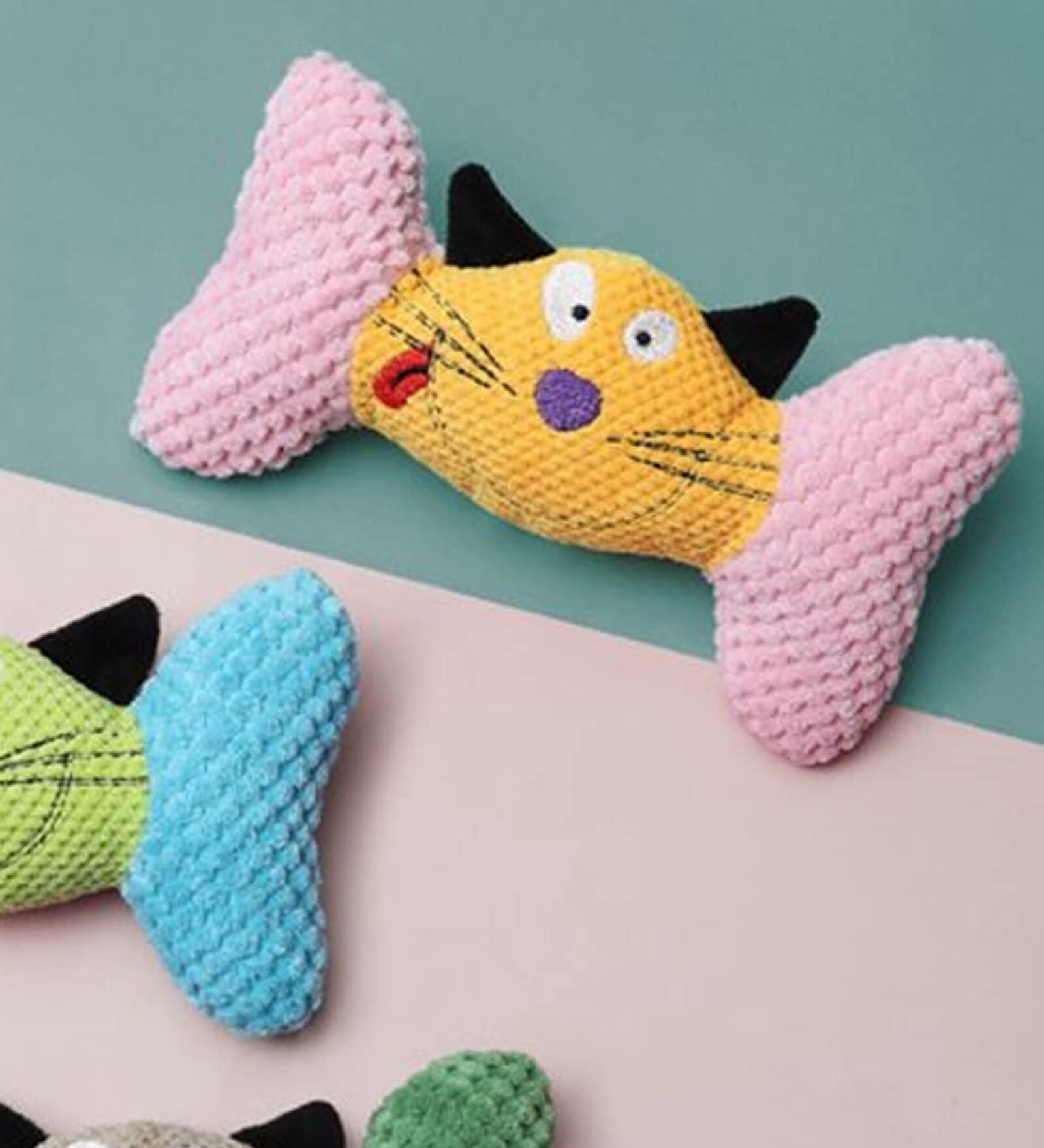 Buy Kitty Yellow & Pink Fabric Squeaky Plush Dog Toy at 26 OFF by