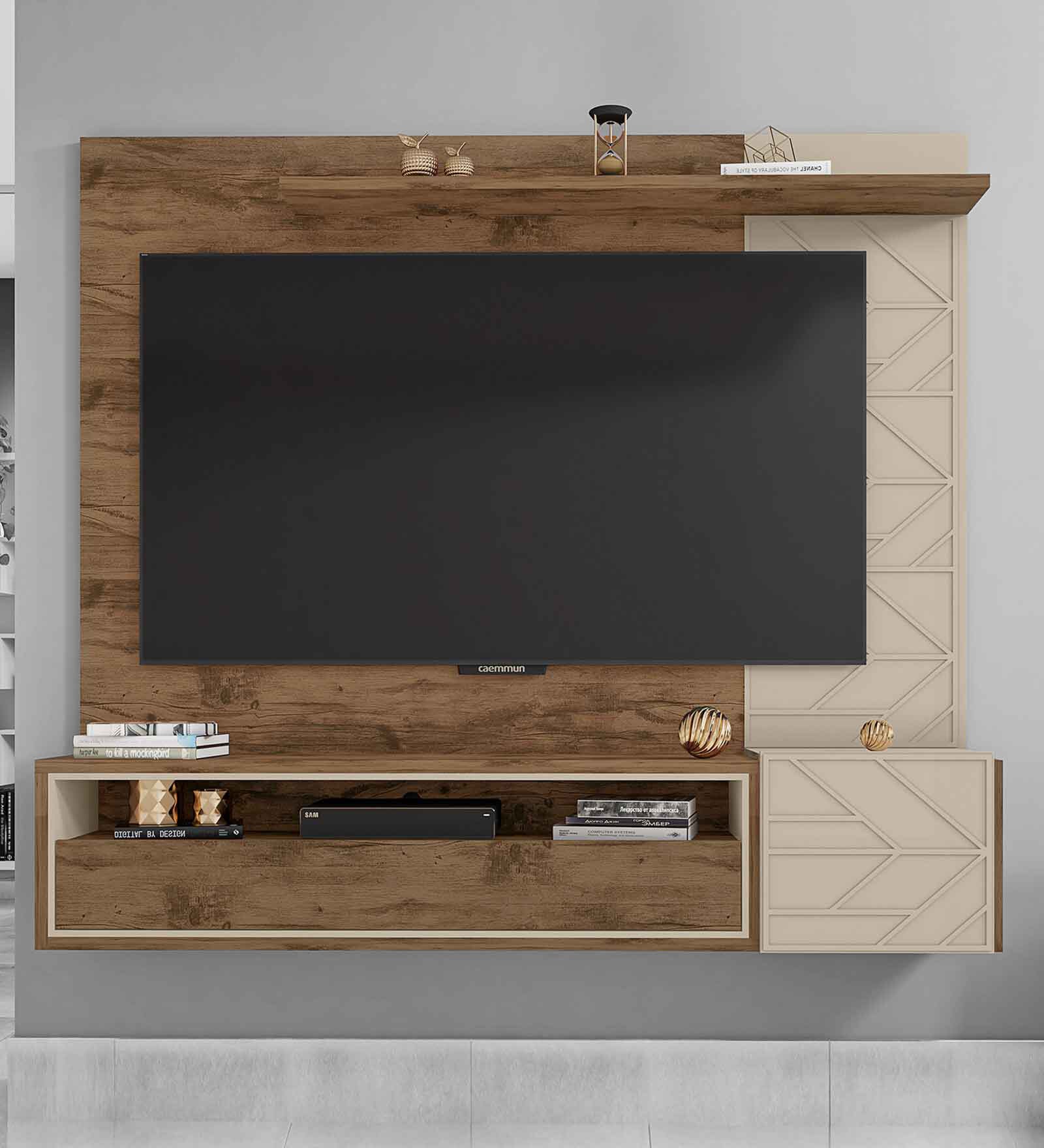 Buy Prisma TV Unit in Jatoba & Off White Finish for TVs up to 65\ Online -  TV Units - TV Units - Furniture - Pepperfry Product