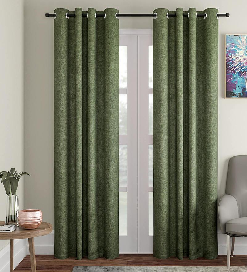 Buy Maroon Cotton 55x84 Inch Door Curtains Set Of 4 By Rosara