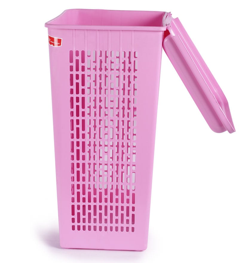 Buy Princeware Pink Plastic Laundry Basket Online