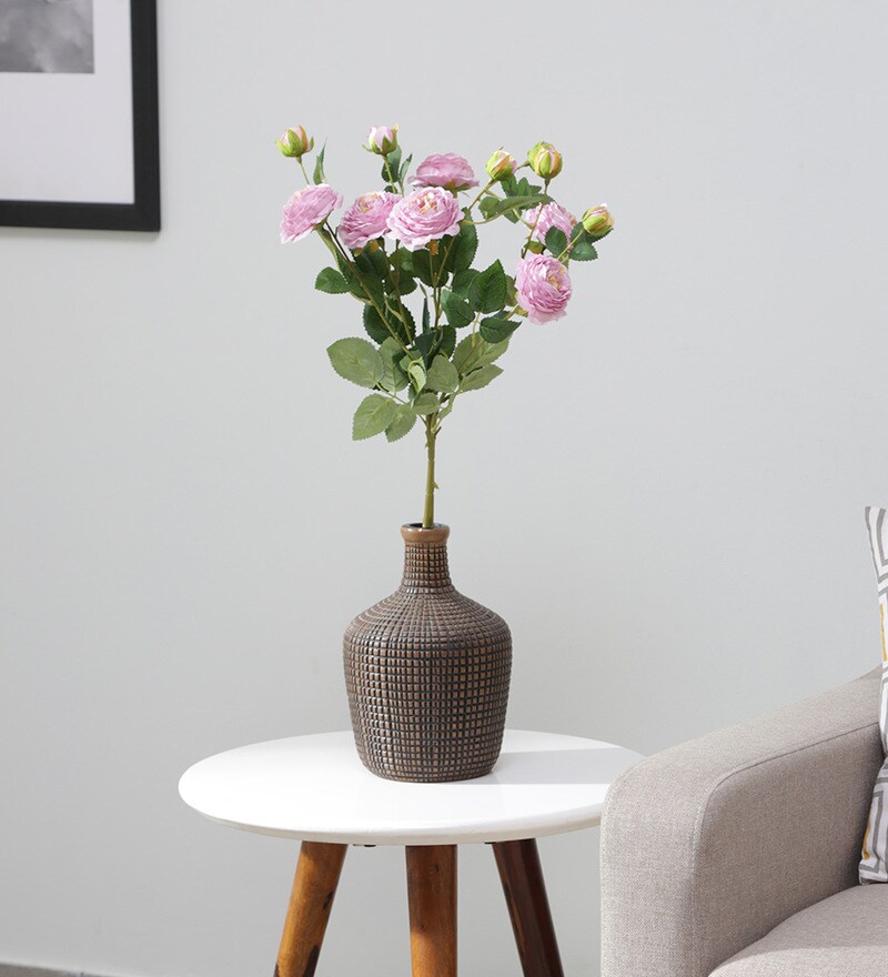 Buy Purple Fabric Camellia Rose Artificial Flowers Online Artificial