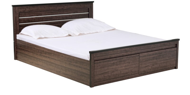 Buy Shirou Queen Size Bed With Storage In Wenge Finish By Mintwud