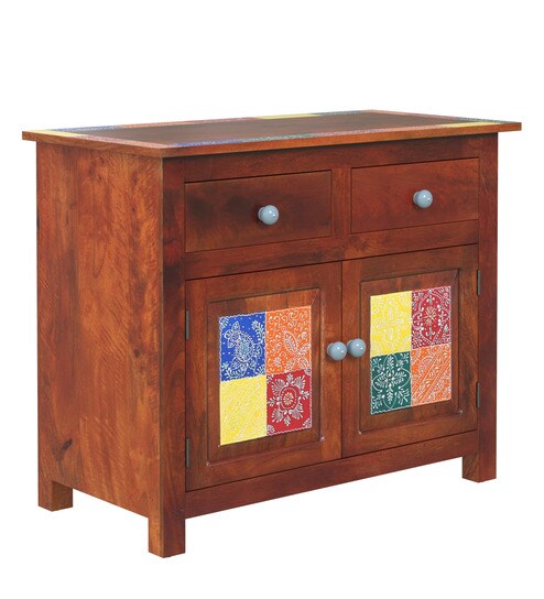 Buy Raga Solid Wood Hand Painted Cabinet By Mudramark Online