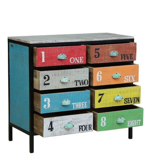 Buy Rainbow Solid Wood Chest Of Drawers By Bohemiana Online