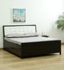 Lakecity Group Raven Metal Queen Size Bed With Hydraulic Storage In Black Colour