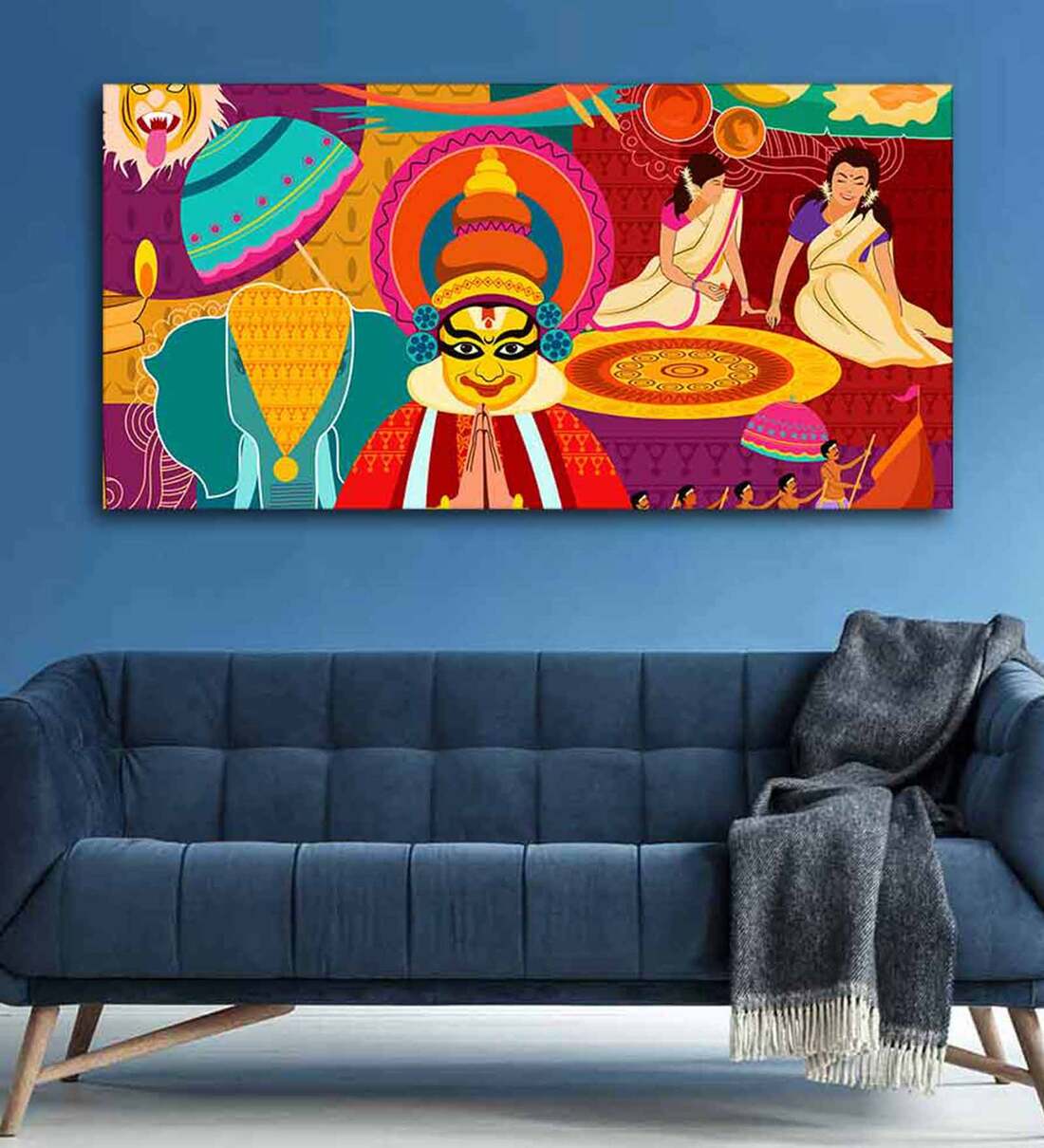 Buy Red Onam Festival Canvas Wall Painting By VibeCrafts Online - Spiritual  Art Prints - Art Prints - Home Decor - Pepperfry Product