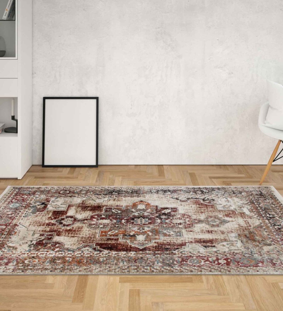 Buy Red Persian Polyester 6 ft x 9 ft Machine Made Carpet by Apco at 33 ...