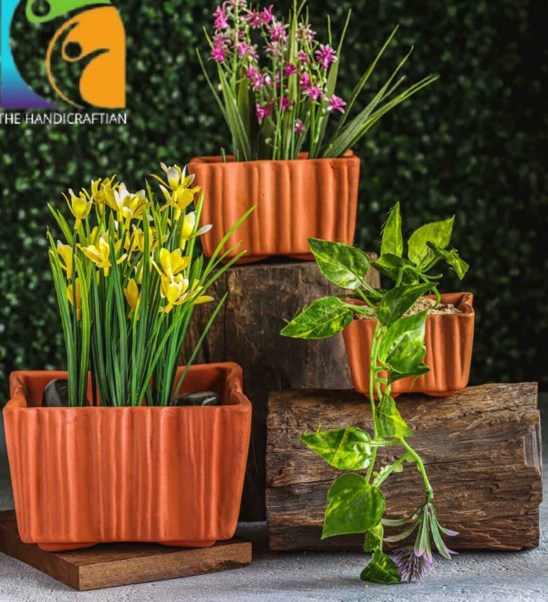 Buy Red Terracotta Square Planter Set Online Floor Planters Pots