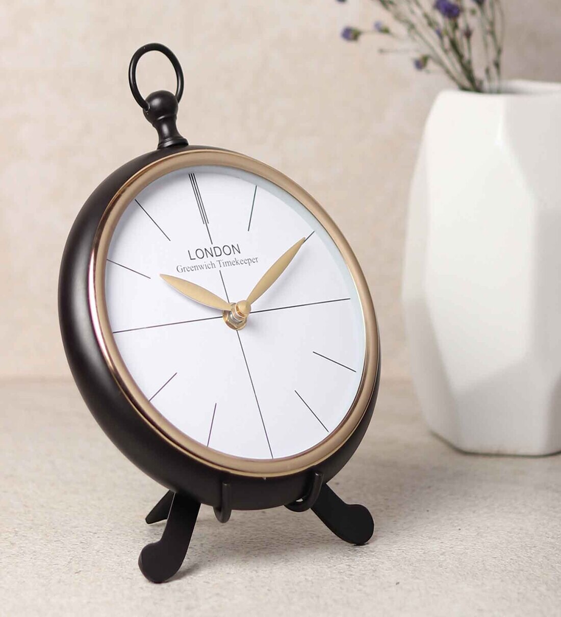Buy Regal Black Aluminium Table Clock at 100% OFF by Decor de Maison ...