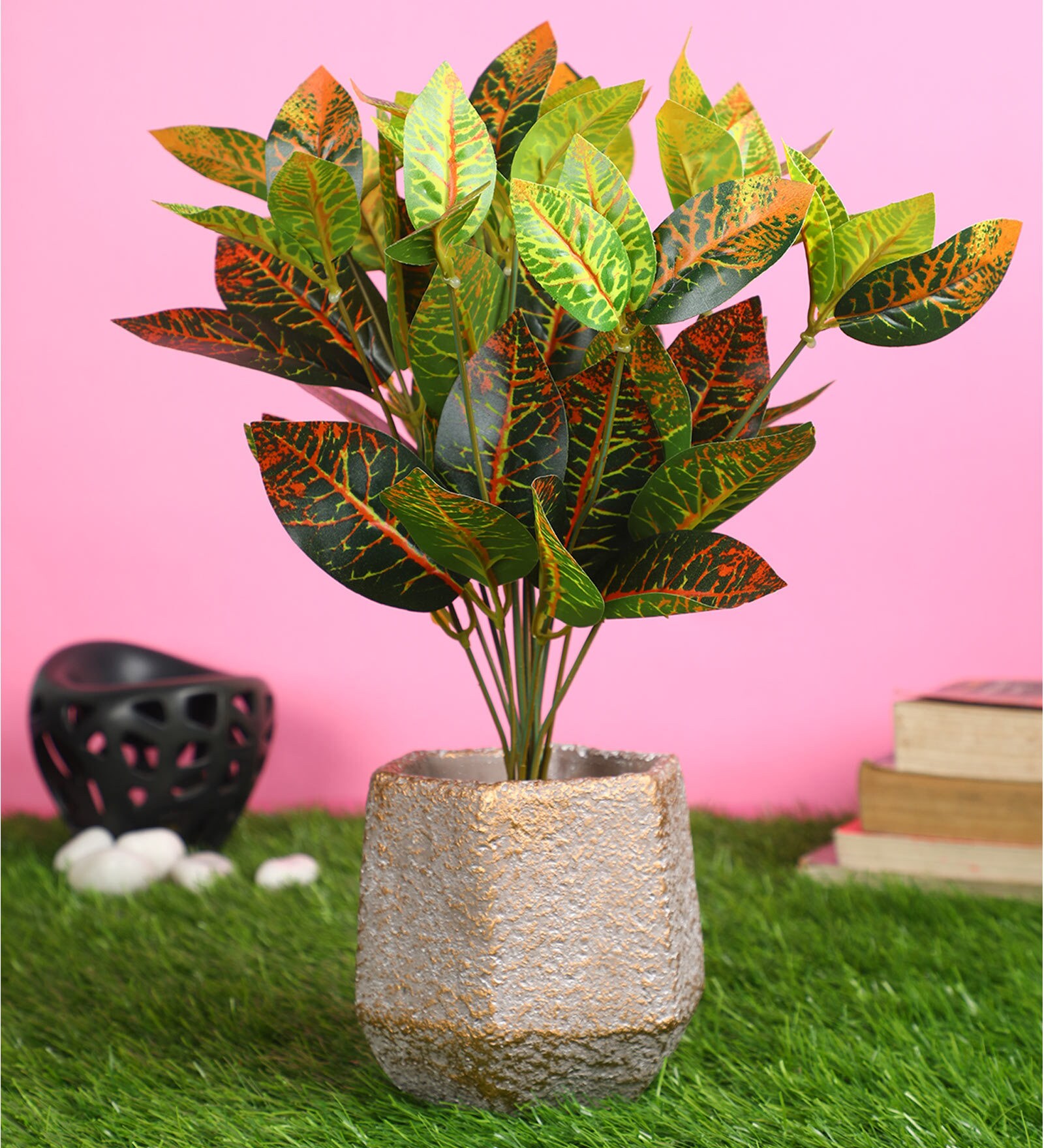 Buy Red Polyester Artificial Plant Without Pot by Pollination at 48