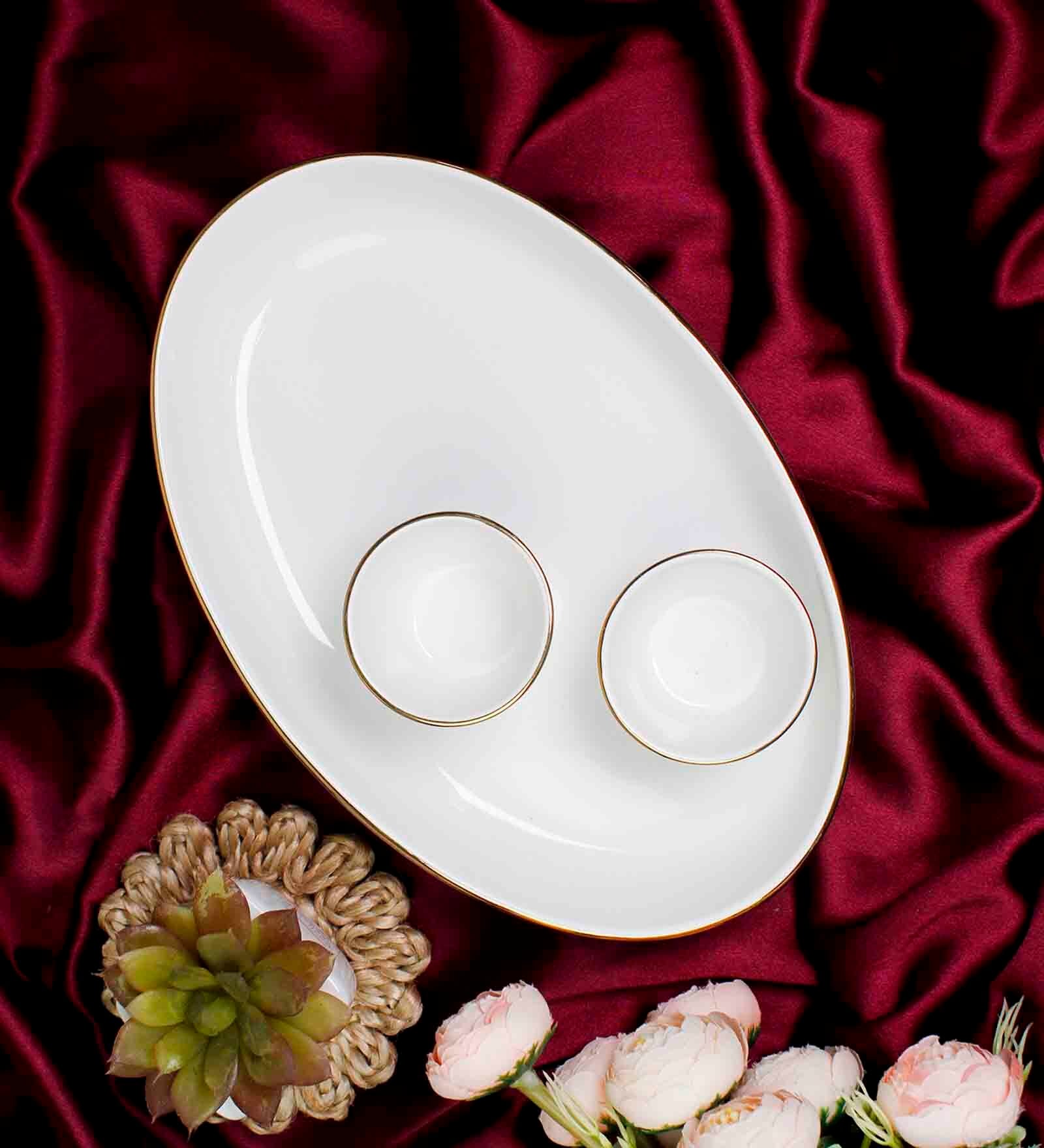 Buy Regalia White Porcelain Appetizer Platter by Vola at 26 OFF by