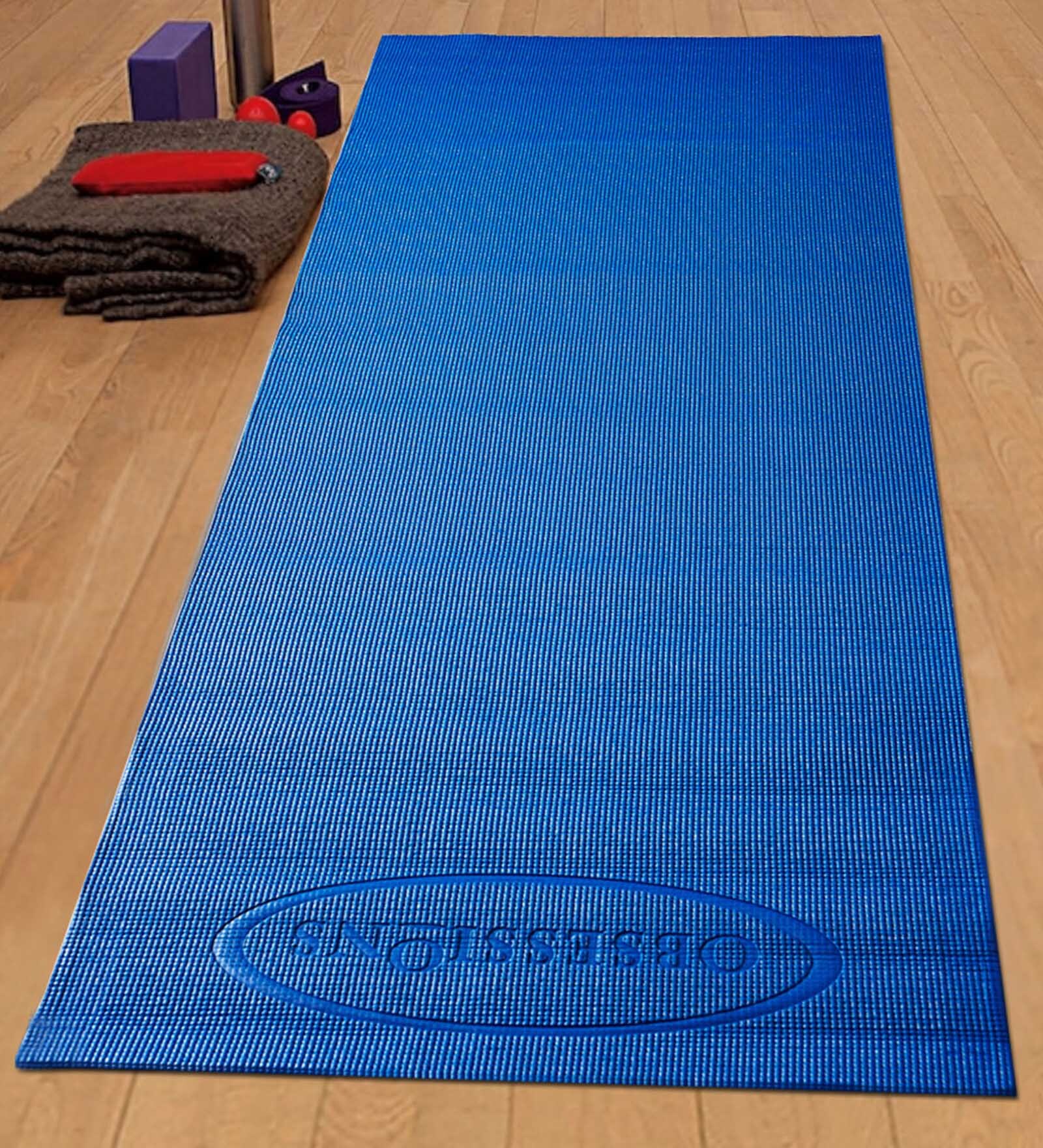 Buy Blue PVC Anti Skid 6 ft x 2 ft Yoga Mat by Obsessions at 10 OFF by
